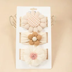 Diadema de flores para bebé – Color melocotón, elástica y suave