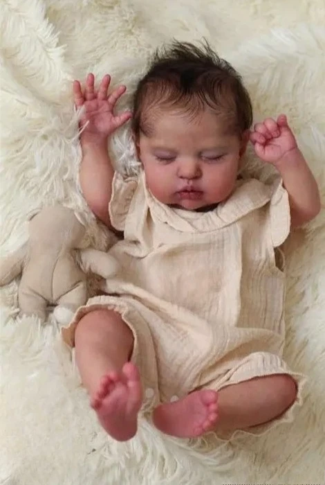 NPK-piezas de muñeca sin terminar de 19 pulgadas, Kit de muñeco realista de peluche, Kit de muñeca pintada con pelo rubio enraizado a mano, muñecas realistas - imagen 4