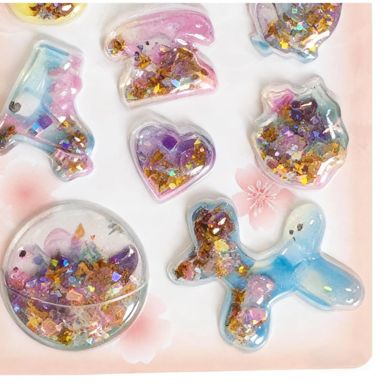 Pegatinas divertidas, calcomanías adhesivas de dibujos animados con lentejuelas y adhesivo brillante, pegatinas pequeñas y bonitas para álbumes de recortes, portátiles, funda de teléfono