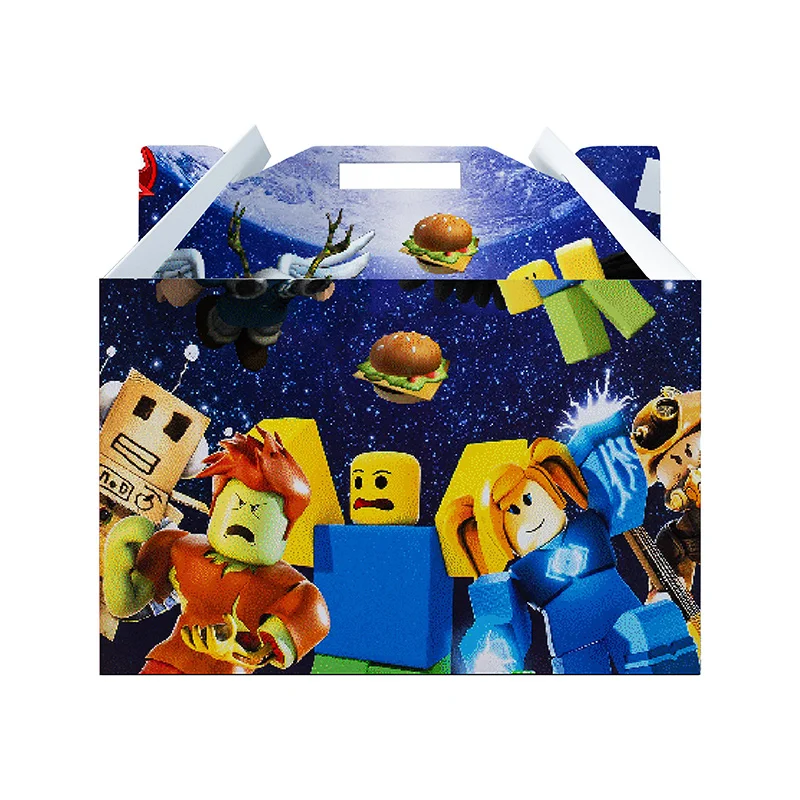 Cajas de recuerdos de fiesta de juegos para niños, suministros de decoración de cumpleaños, caja de regalo de Robot, caja de dulces para Baby Shower, caja de pastel pequeña de papel