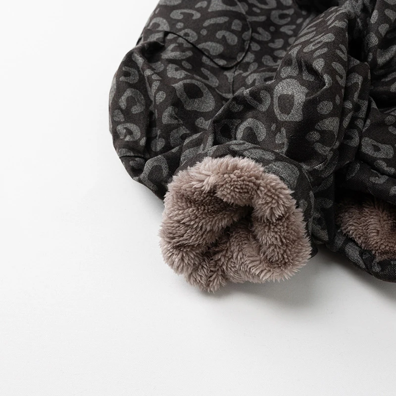 2025 pantalones de invierno para niños, pantalones con estampado de leopardo para niños, pantalones con forro de piel de estilo coreano, pantalones Harem - imagen 5