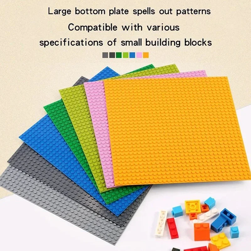Placa Base de bloque de 3 uds., Base de plástico de 32x32 16x32 puntos, 10 pulgadas, Compatible con bloques de construcción MOC, juguetes clásicos multicolores - imagen 3