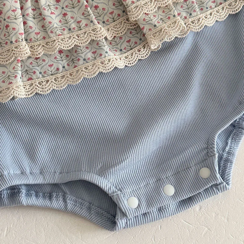 MILANCEL mono de verano para bebé con encaje floral ventilado - imagen 5