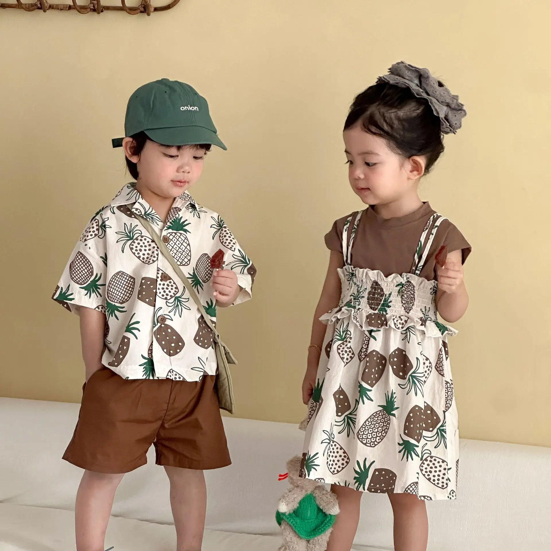 Conjunto de verano para niños con camiseta de frutas y shorts - imagen 3