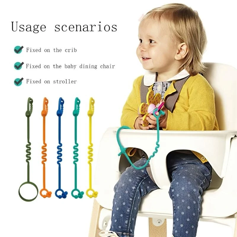 M76C Clip para chupete bebé, cadena mordedor silicona, cadena para chupete infantil, regalo - imagen 3