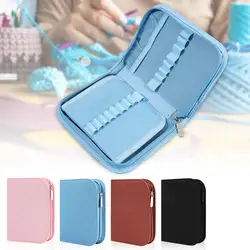Elegante Estuche Organizador para Kit de Tejer, Bolsa Impermeable con Cierre para Ganchos de Crochet, Bolsa de Almacenamiento para Accesorios de Costura DIY