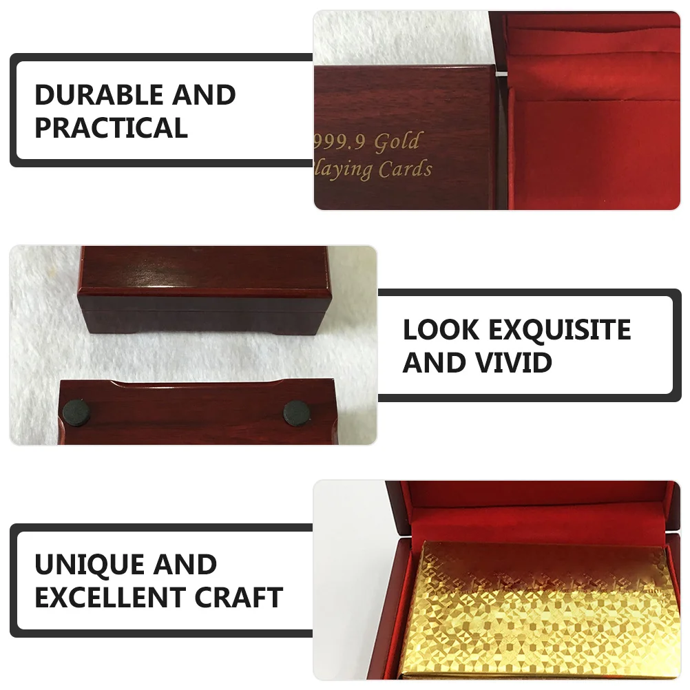 Caja de almacenamiento de joyas, estuche de naipes de madera, contenedor de almacenamiento de póker Rectangular sólido, organizador de baratijas, estuche para naipes, 2 uds.