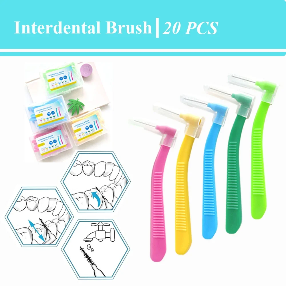 ShapeInterdental cepillo con caja 20 piezas 0,6-1,2mm L herramienta dental de ortodoncia limpieza de dientes palillo de dientes higiene bucal hilo dental