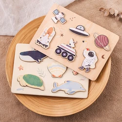 Tangram Jigzaw de madera educativa – Animales del océano para niños