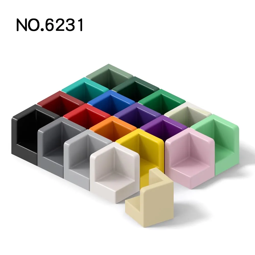 20 piezas MOC Compatible ensambla partículas 6231 Panel 1x1x1 bloques de construcción de esquina DIY juguetes educativos de repuesto de alta tecnología - imagen 3