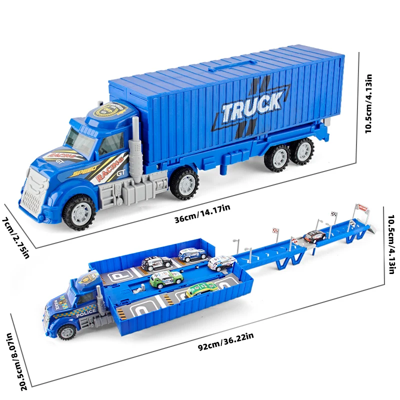 Coche de contenedor grande, coche de carril plegable deformación, coche de almacenamiento para niños, coche de expulsión de juguete, regalo de cumpleaños para niño, 1 de junio, Día del Niño - imagen 3