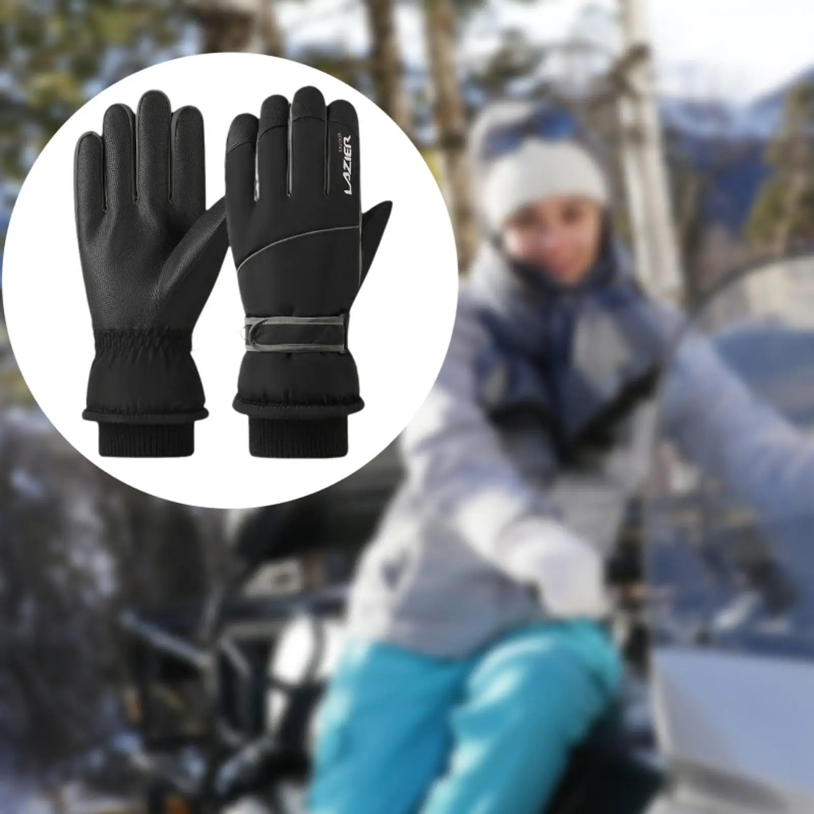 Winter Warm Gloves Touch Screen Bicycle Gloves AntiSlip Skiing Gloves for Men Snowboarding Outdoor Sports Cycling Winter Sports