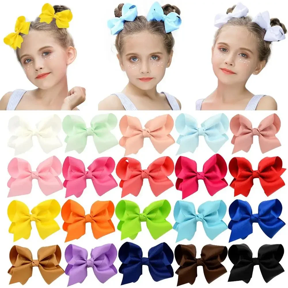 Clip lazo color sólido para el pelo de niña – Bordado elegante