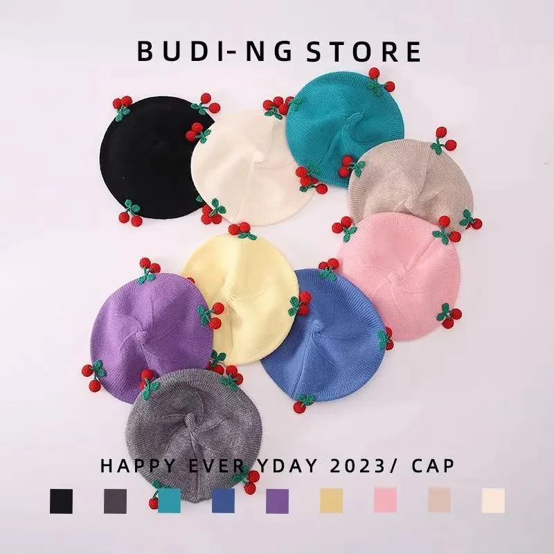 Gorro de punto con bloques de color de estilo coreano moderno: calabaza y boina para bebés, niños y niñas pequeños: otoño/invierno, para uso diario. - imagen 2