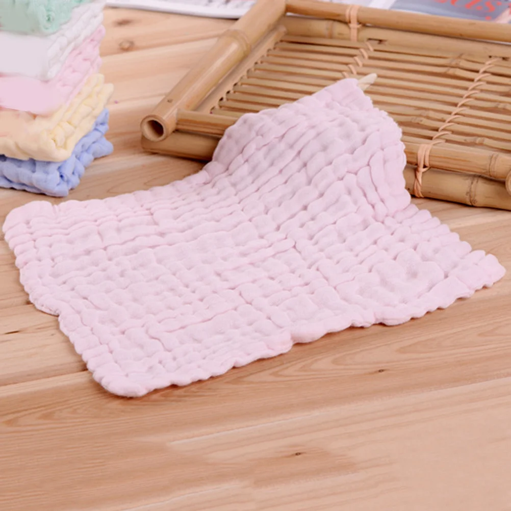 Toallas de mano de algodón puro para bebé, toallas absorbentes suaves de gasa de 6 capas para baño y ducha, verde, amarillo, blanco, rosa y azul, 5 uds.