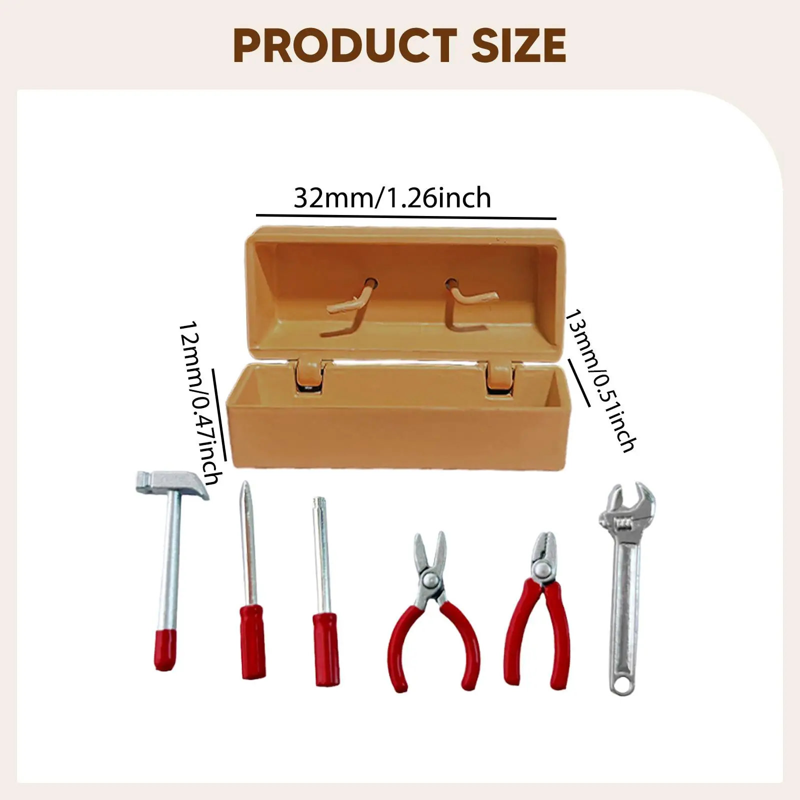 Caja herramientas mini para casas de muñecas – Juguete imitación DIY - imagen 4