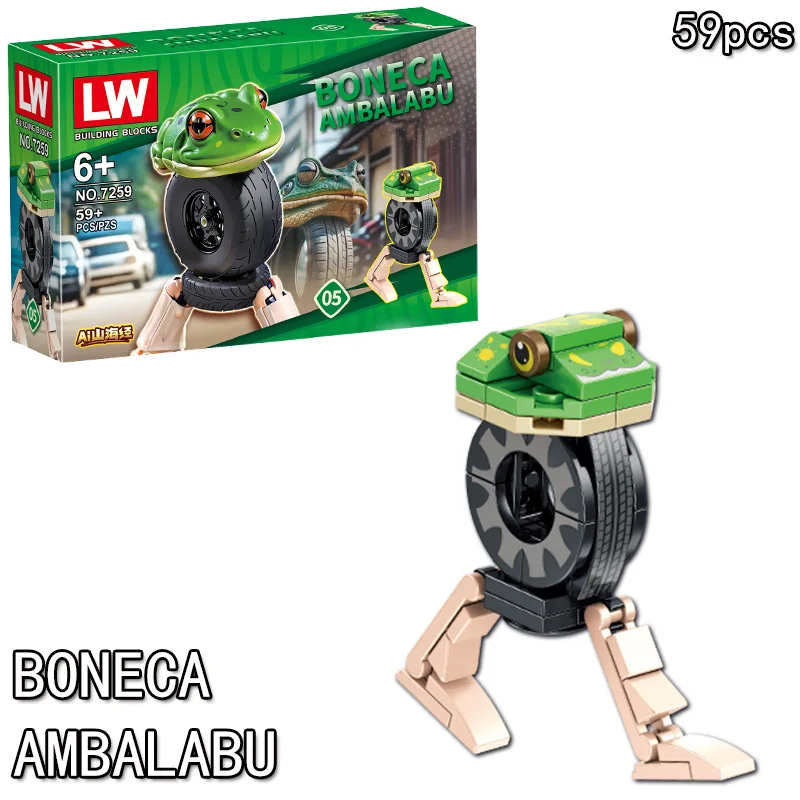 Tralalero Tralala figura juguetes de bloques de construcción estatuilla de tiburón Tungtungsahur figura rompecabezas bloques de construcción juguetes para niños - imagen 5