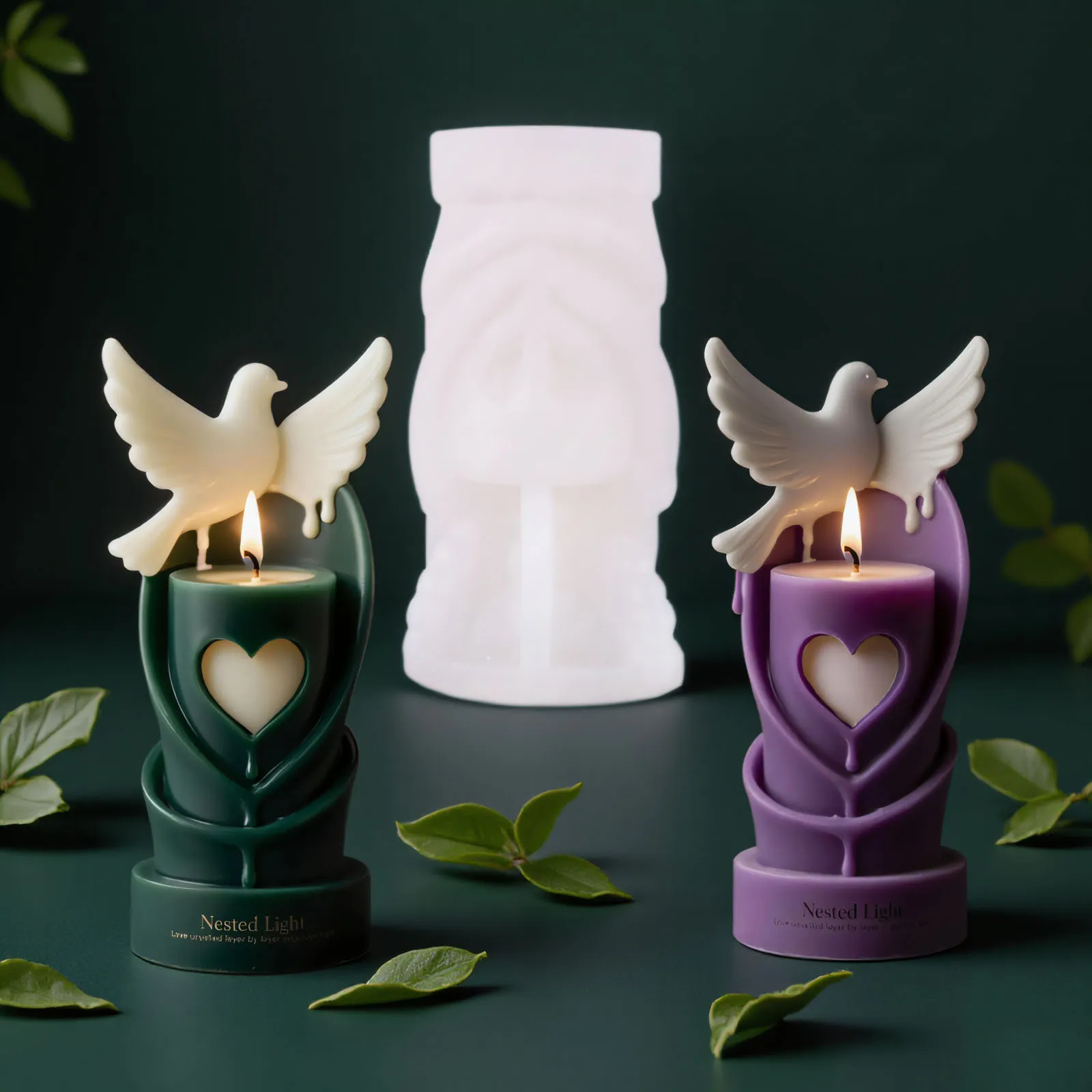Molde de vela de paloma de la paz, molde de yeso de silicona resistente a la temperatura, molde de vela artesanal de calidad alimentaria para adornos de resina hechos a mano - imagen 4
