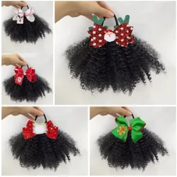 Coletas afro con lazo brillante para niñas - Extensiones Kinky Marley