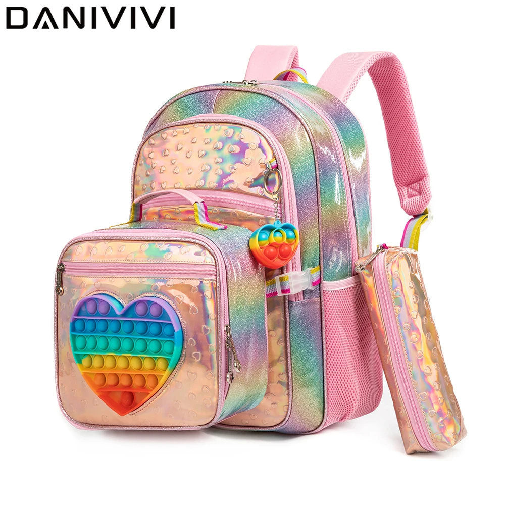 Mochilas escolares para niñas – Set con lonchera y estuche
