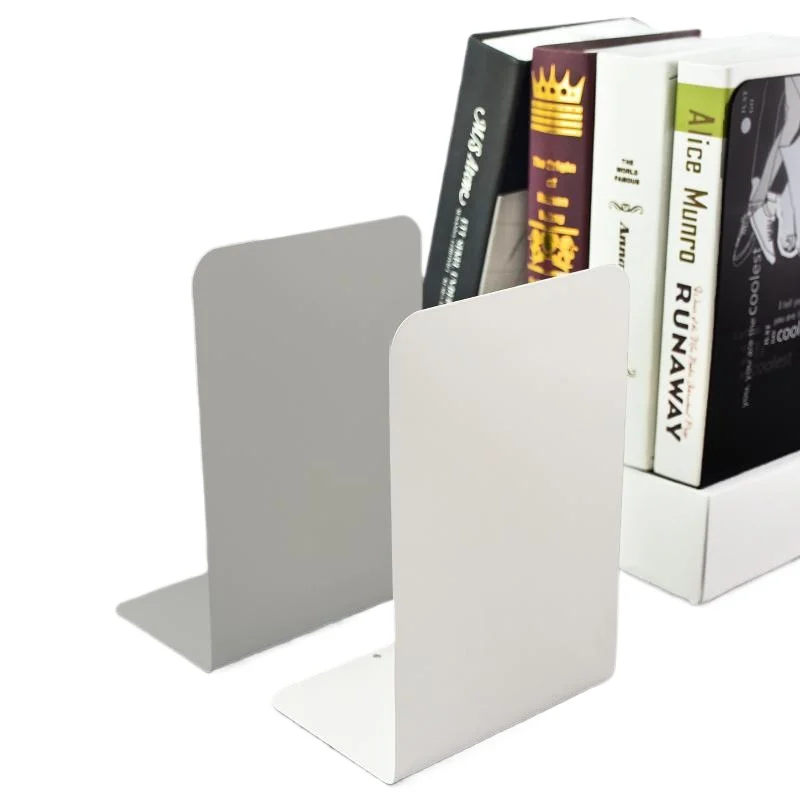 Sujetalibros de Metal Simple INS, sujetalibros antideslizante de escritorio, organizador de libros para estudiantes, sujetalibros, estante de almacenamiento de libros grueso grande, 2 uds. - imagen 4