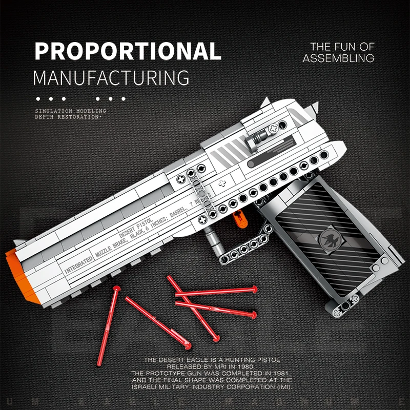 Kit bloques construcción militares - 356 piezas - Pistola Desert Eagle - imagen 5