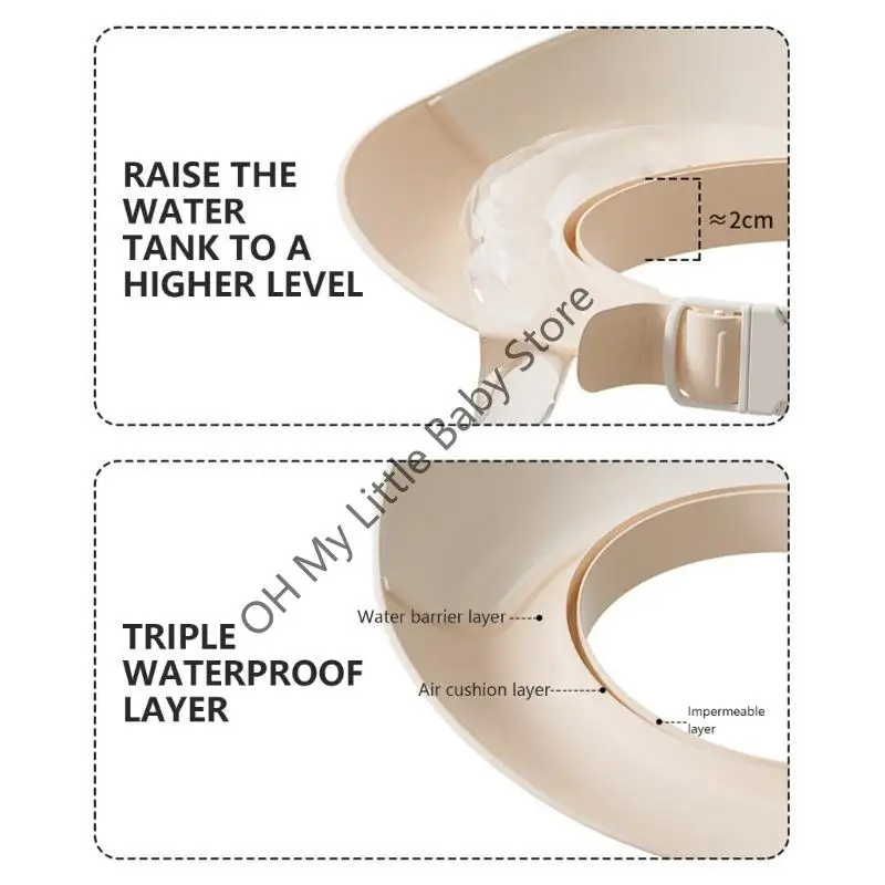 Gorro baño seguro M76C, artefacto protector para los ojos, gorro para lavar gorro protector, gorros ducha bebé - imagen 4