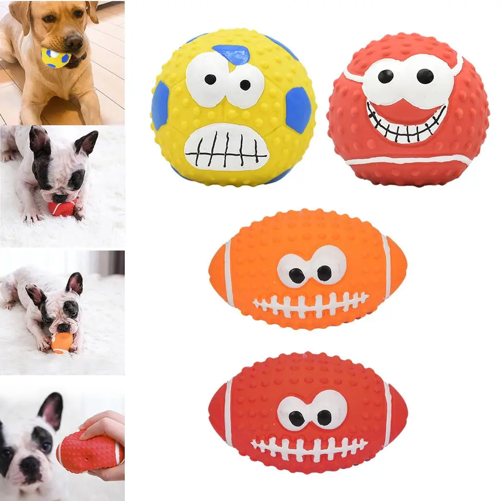 Juguete para masticar perros con pelota chirriante de goma - imagen 5