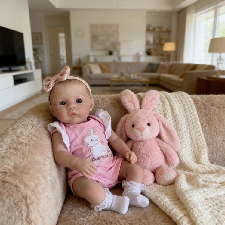 NPK 45cm 100% pintura a mano piel 3D muñeca artística coleccionable con venas visibles tela suave cuerpo Reborn Meadow Bebe juguetes regalo - imagen 4