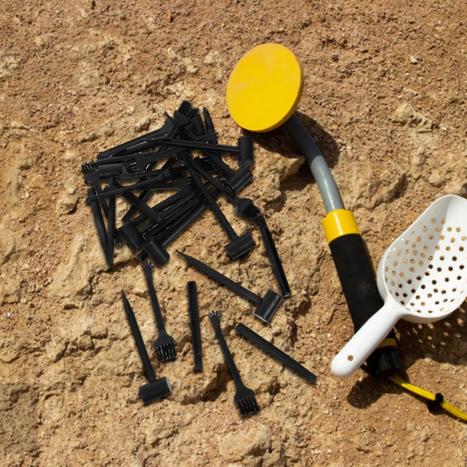 10 juegos de herramientas de excavación de arqueología, martillos de plástico, cinceles, cepillos, excavación de dinosaurios, juego educativo de ciencia de tallo - imagen 3