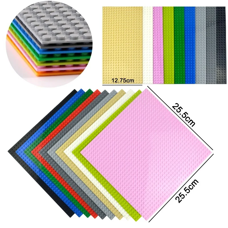 Placa Base de bloque de 3 uds., Base de plástico de 32x32 16x32 puntos, 10 pulgadas, Compatible con bloques de construcción MOC, juguetes clásicos multicolores - imagen 4