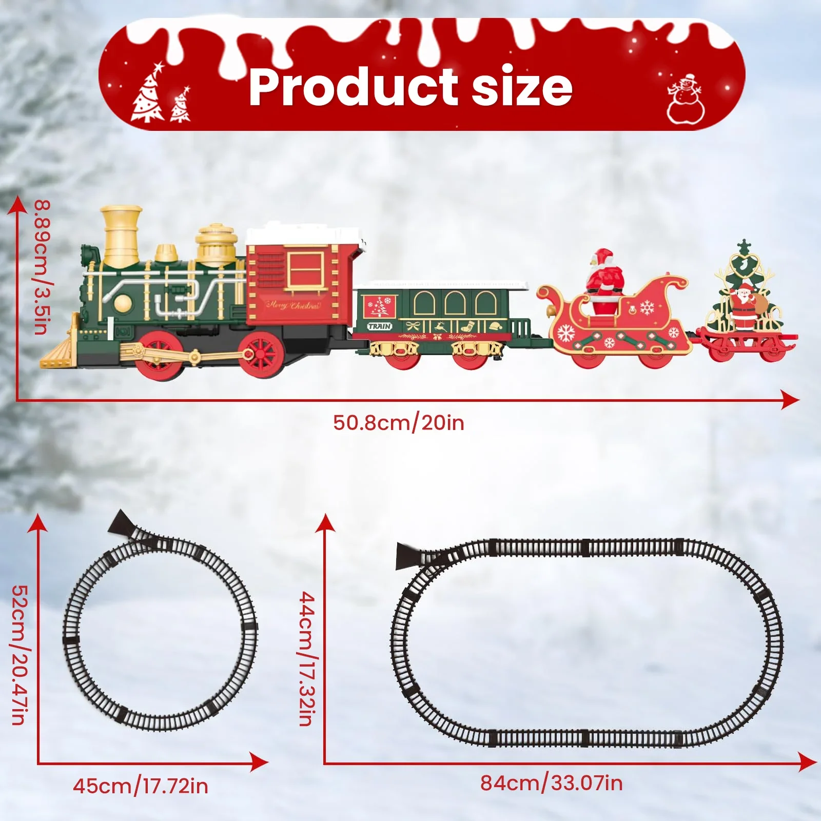 Tren de vapor eléctrico infantil con luces navideñas - imagen 4