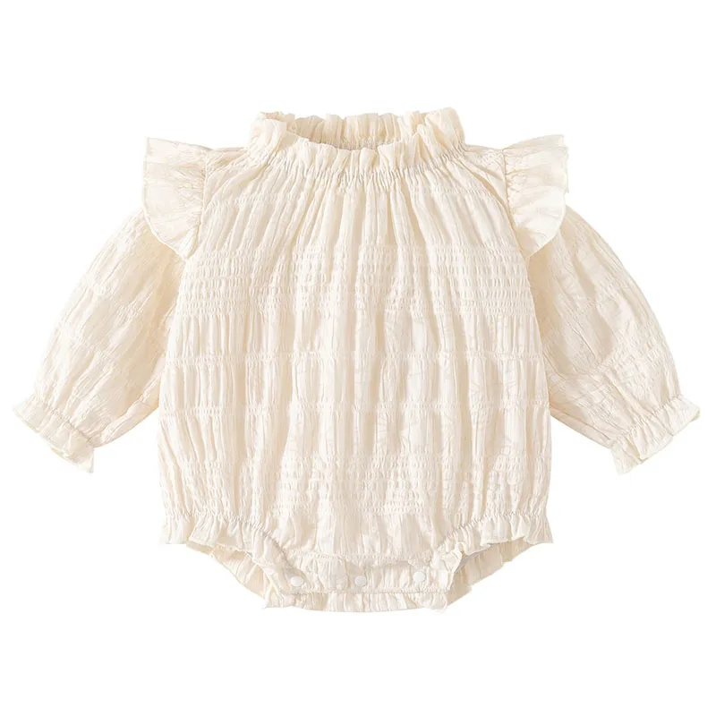 Ropa de primavera y otoño para niña, monos coreanos de manga larga de algodón con encaje de princesa, monos de una pieza, artículos para recién nacidos B090