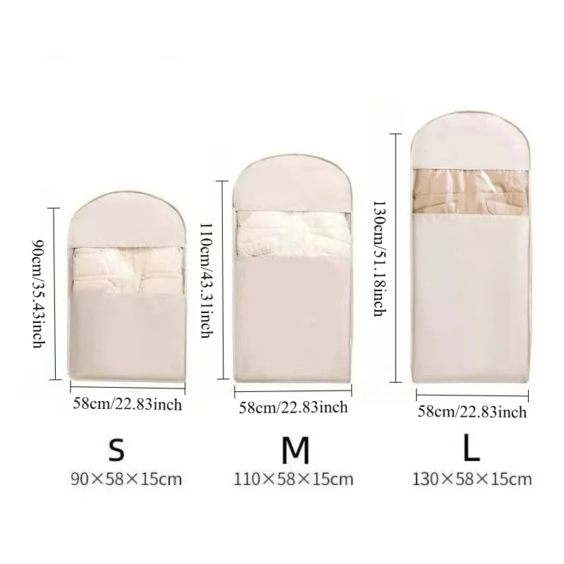Bolsa de almacenamiento de compresión para chaqueta colgante, cubierta visible a prueba de polvo, organizador de guardarropa que ahorra espacio para abrigos de invierno, 1 ud. - imagen 3