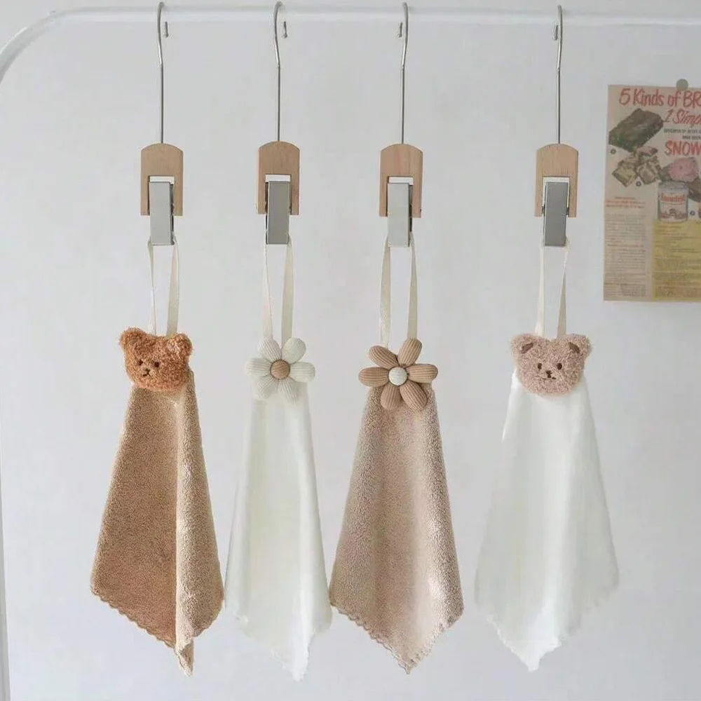 Lindos toallas de mano para niños, toallas para la yema del dedo del bebé, toalla de lavado colgante con absorción de agua de secado rápido, toallas de baño de cocina para niños - imagen 2
