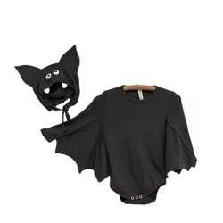 Mameluco Halloween con capucha para bebé – Estampado murciélago
