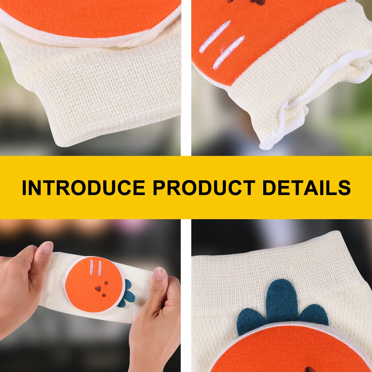 Rodillera para bebé, Protector de rodillas para niños pequeños, cubierta de rodilla para gatear suave y transpirable, almohadillas Unisex de dibujos animados para proteger la piel - imagen 5