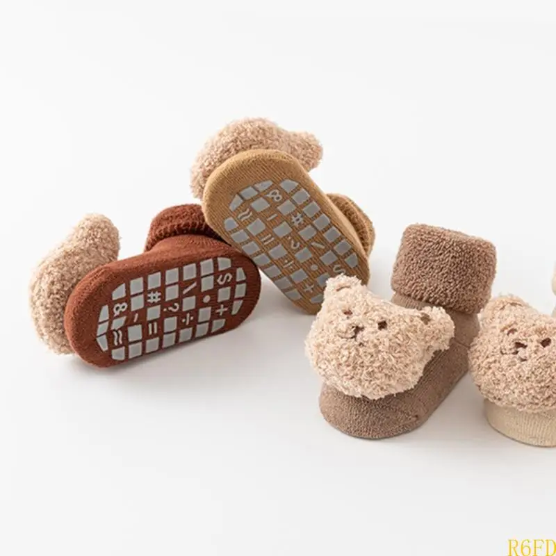 R6FD Calcetines para niños sin deslizamiento para niños y niñas aseguran seguridad y comodidad para niños y niñas - imagen 5