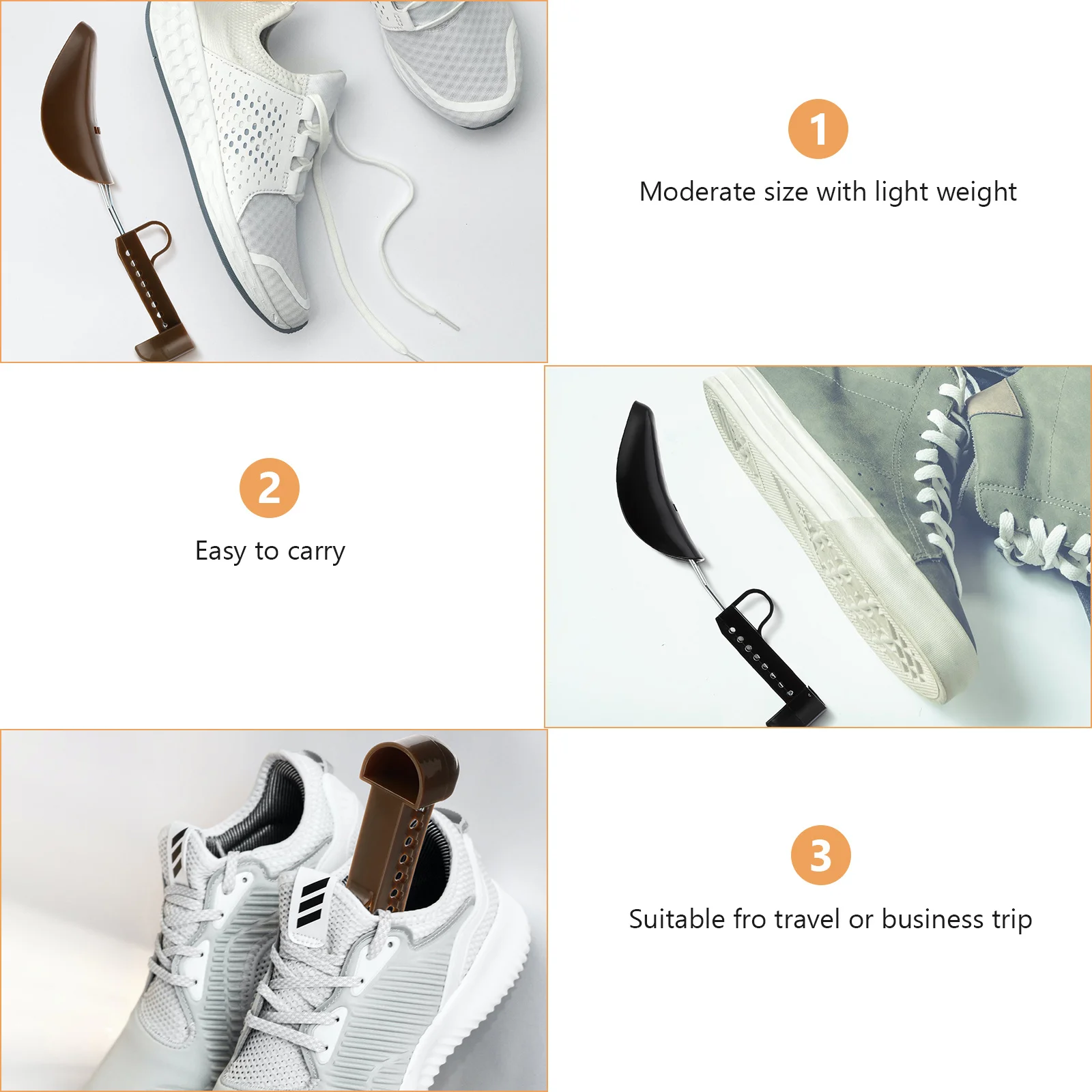 3 pares de ensanchadores de zapatos ajustables que mantienen el estilo de los zapatos, ideales para el uso diario, soporte de retención de formas