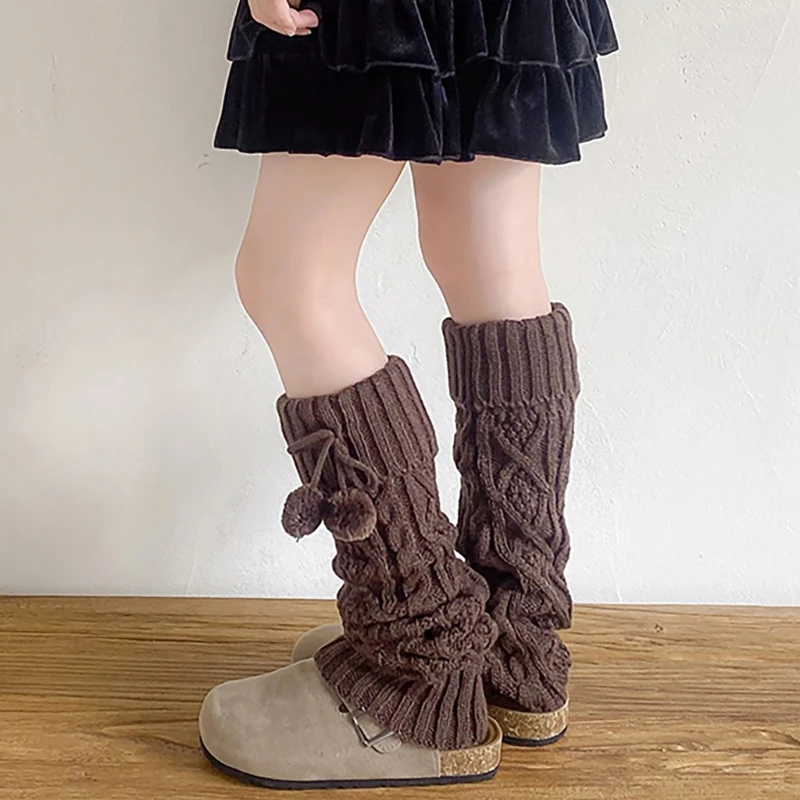 Calentadores de piernas Vintage para niños y niñas, calentadores de piernas tejidos de ganchillo para invierno, calcetines apilables para niñas adolescentes de 3 a 13 años - imagen 5