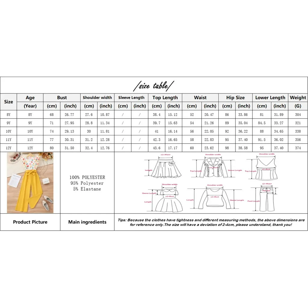 Ropa informal para niñas, conjunto de vacaciones para niños, chaleco Floral amarillo + Pantalones de verano, 2 uds., traje de moda para chicas de 7, 8, 9, 10, 11 y 12 años - imagen 3