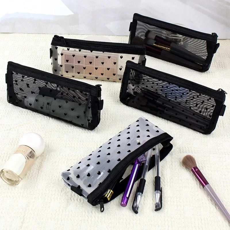 Love Mesh estuche para lápices transparente negro para niñas - imagen 4