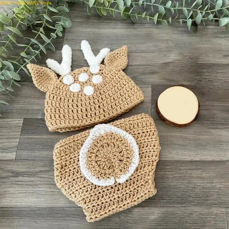 Q81A Hat tejido tejido Sesión fotográfica Fotografía fotografía ropa para niños 1-3 mes - imagen 5