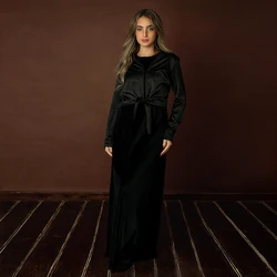 Vestido maxi terciopelo negro para madre e hija