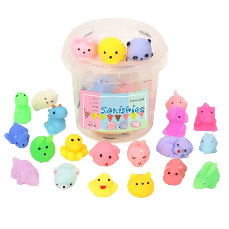 Juguetes blandos de Mochi para niños, Mini Kawaii, animales, alivio del estrés, paquete blando con caja de almacenamiento - imagen 3
