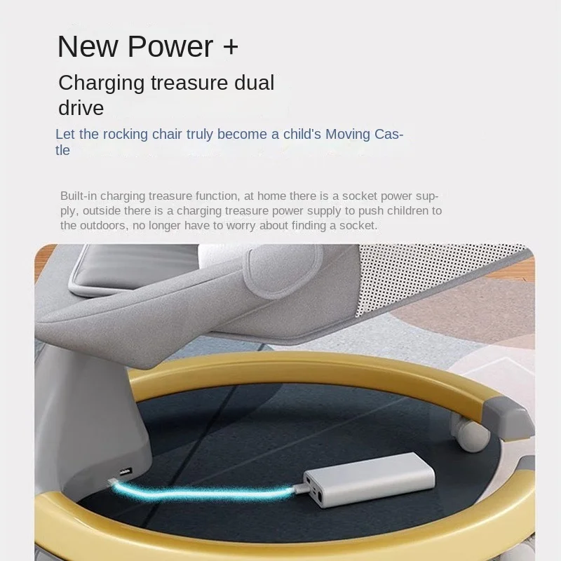 LAZYCHILD mecedora para bebé, sillón de cuna para bebé, cama mecedora para recién nacido, cuna eléctrica, silla relajante, placa extraíble - imagen 4