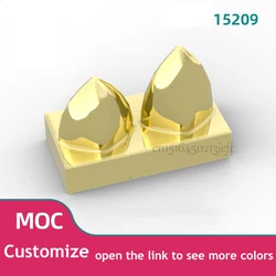 200 Uds. Piezas de ladrillos MOC compatibles 15209 placa 1x2 especial con dos dientes verticales bloques de construcción partículas DIY juguete cerebral para niños