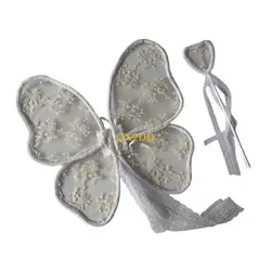 QX2D Disfraz de ángel para niña con encaje bordado, multicolor