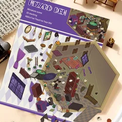 Pegatinas 3D estilo cabaña para cuadernos infantiles – divertido