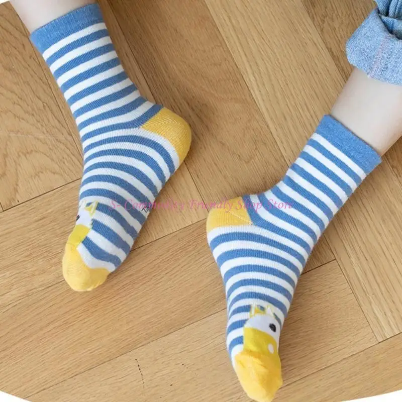 85AE 5 pares calcetines para niños calcetines algodón calcetines con patrón dibujos animados para niños 1 a 12 años - imagen 2